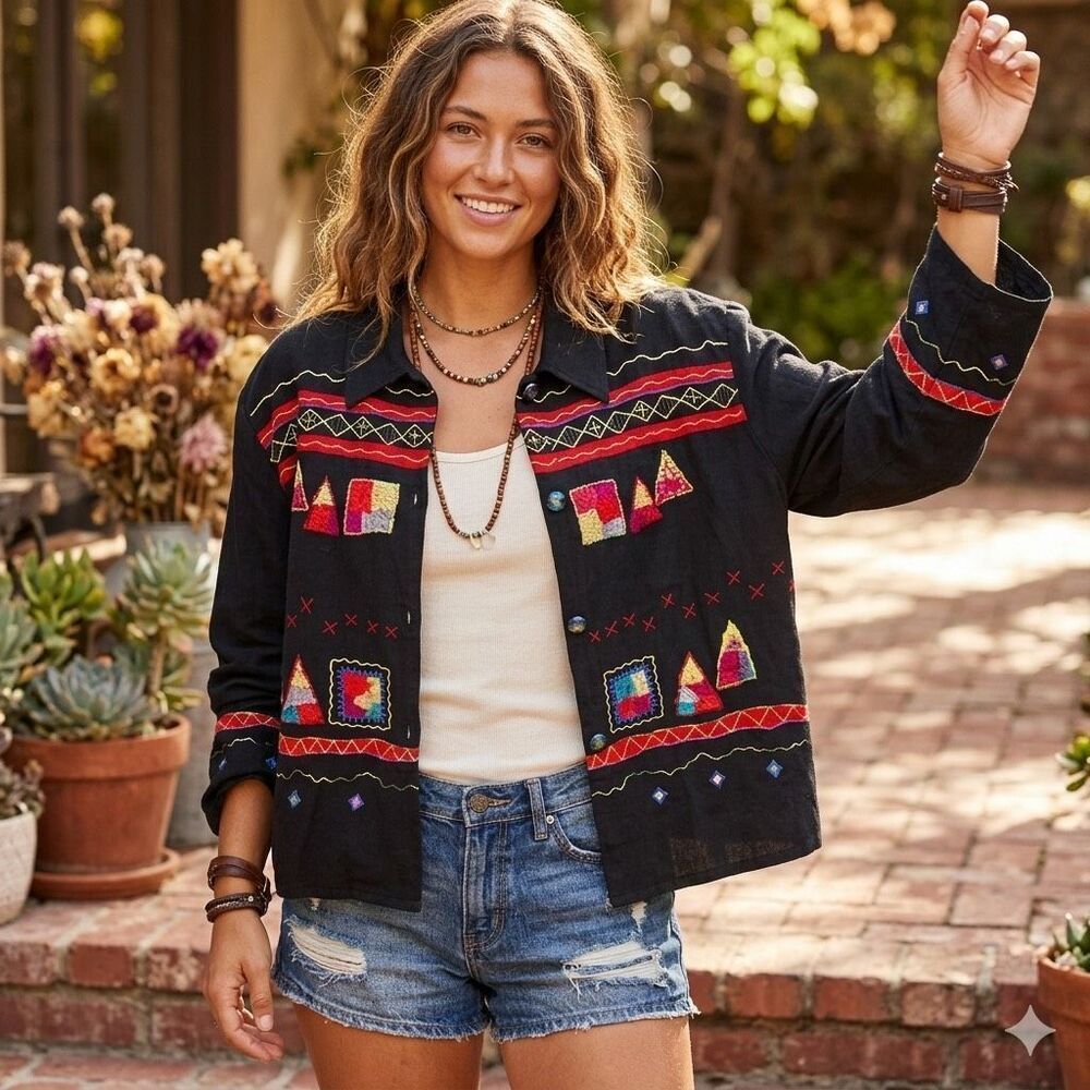 Vintage Allure size XL boho Southwestern Aztec Art to wear jacket.